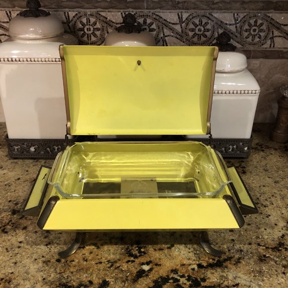 Anchor Hocking Fire King Yellow Chafing Dish - Picture 2 of 9